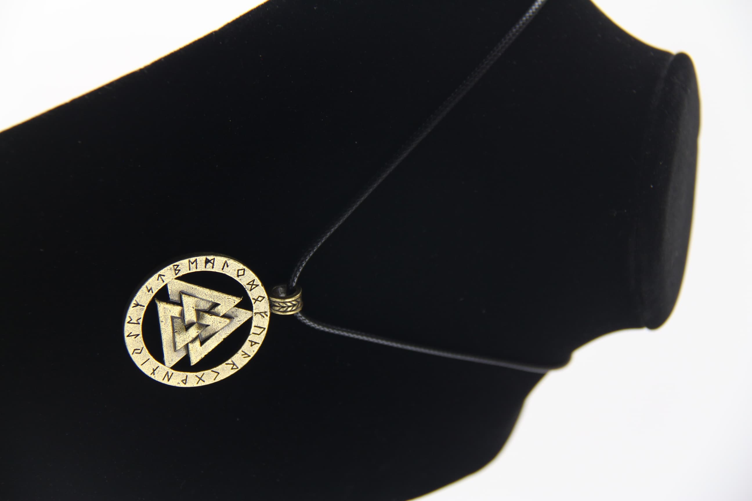 Valknut Necklace Worn