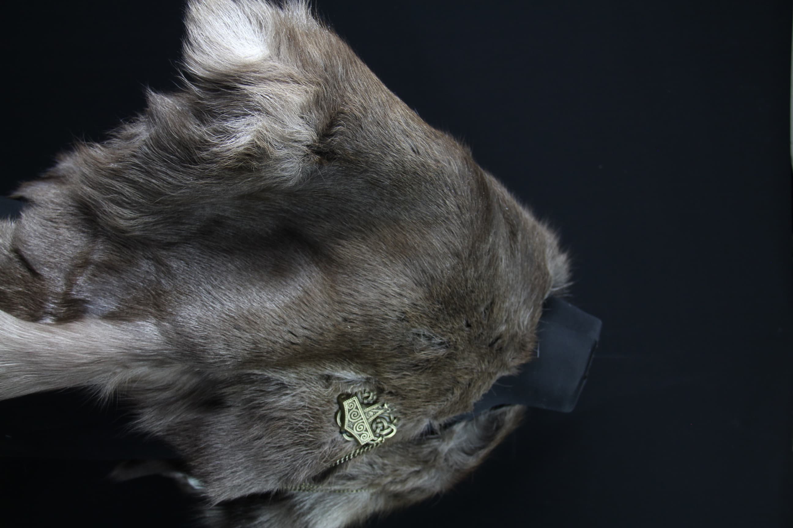 Viking Reindeer Skin Mantle - Side View