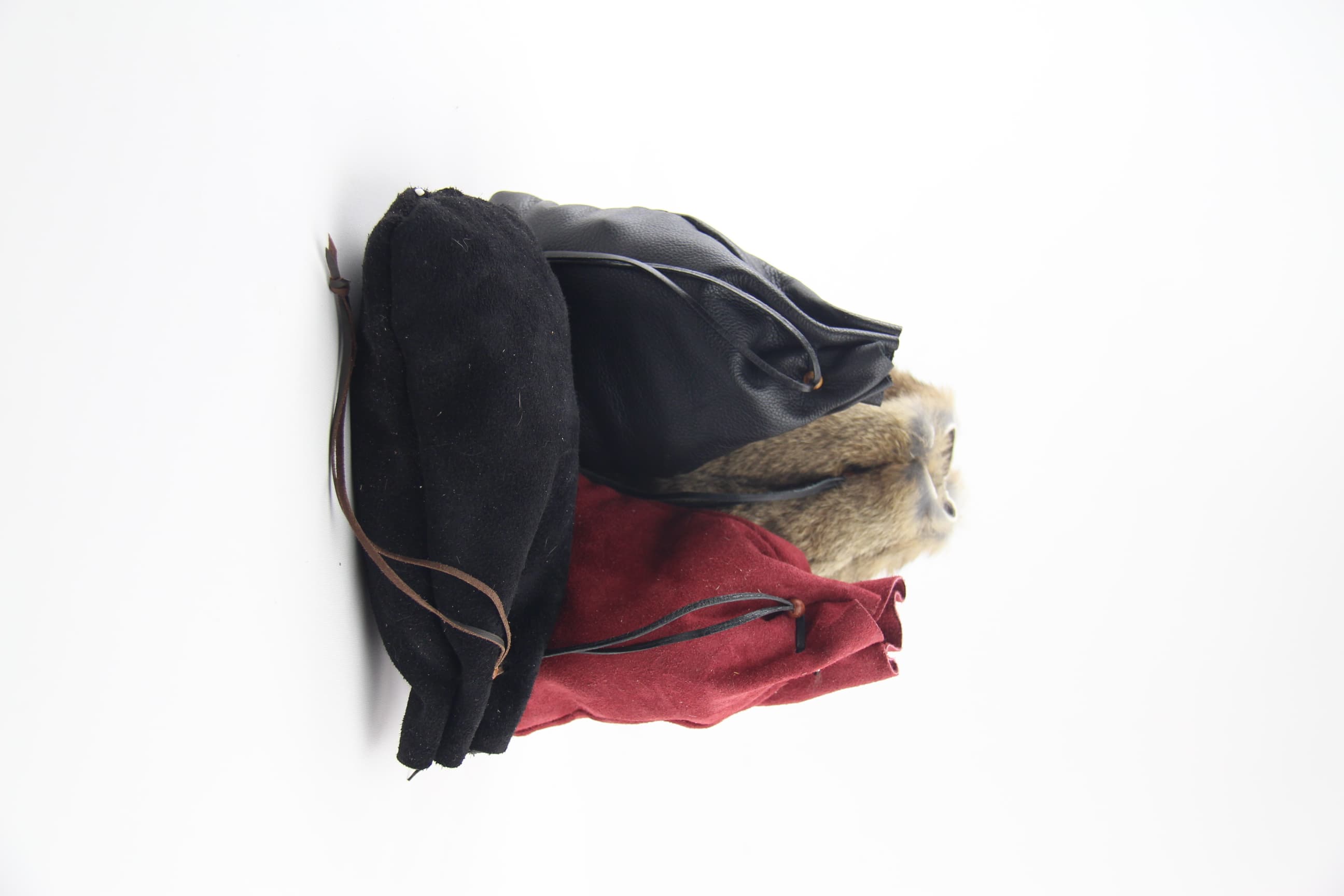 Suede Leather Pouch - Side View